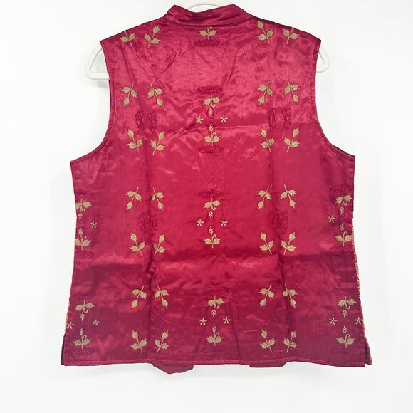 Cold Water Creek Womens Vintage Artsy Wool Blend Patchwork Paisley Floral Vest M - Picture 6 of 6